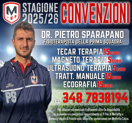 Molfettacalcio Convenzione Fisioterapista