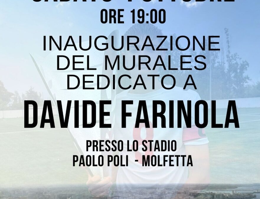 Inaugurazione murales dedicato a Davide Farinola